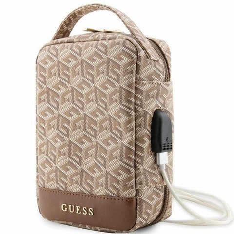 Guess Torba GUHBHGCFSEW Organizer brązowy/brown GCube Stripe