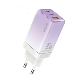 USAMS Ład. siec. 2xUSB-C+1xUSB 65W (only head) GaN PD3.0 +QC3.0 Fast Charging fioletowy/gradient purple Sandru Series CC180TC03