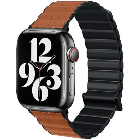 Beline pasek Apple Watch Magnetic Pro 42/44/45/49mm czarno/brązowy black/brown box