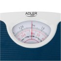 Adler | Mechaniczna waga łazienkowa | AD 8151b | Maksymalna waga (udźwig) 130 kg | Dokładność 1000 g | Niebieski/Biały