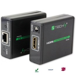 Extender HDMI Techly EXT-E70 po skrętce Cat. 6/6a/7, do 60m, Full HD 3D, czarny