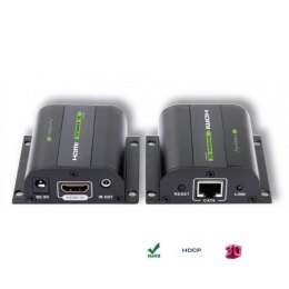 Extender HDMI Techly EXT-E70I po skrętce Cat. 5e/6/6a/7, do 60m, z odbiornikiem IR, czarny