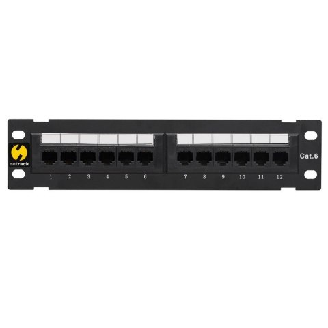 Patch panel 10'' Netrack 12-portów kat. 6 UTP LSA, naścienny, ze wspornikiem