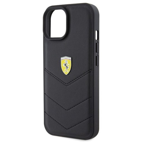 Ferrari FEHCP15SRDUK iPhone 15 6.1" czarny/black hardcase Quilted Metal Logo