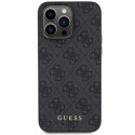 Guess GUHCP15LG4GFGR iPhone 15 Pro 6.1" szary/grey hard case 4G Metal Gold Logo