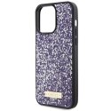 Guess GUHCP15LPFGSBSP iPhone 15 Pro 6.1" fioletowy/purple hardcase Rhinestone Metal Logo