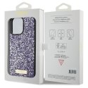 Guess GUHCP15LPFGSBSP iPhone 15 Pro 6.1" fioletowy/purple hardcase Rhinestone Metal Logo