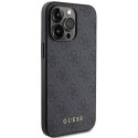 Guess GUHCP15XG4GFGR iPhone 15 Pro Max 6.7" szary/grey hard case 4G Metal Gold Logo