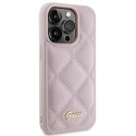 Guess GUHCP15LPSQSQSP iPhone 15 Pro 6.1" różowy/pink hardcase Quilted Metal Logo