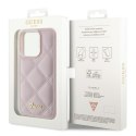 Guess GUHCP15LPSQSQSP iPhone 15 Pro 6.1" różowy/pink hardcase Quilted Metal Logo