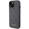 Guess GUHCP15SG4GFGR iPhone 15 6.1" szary/grey hard case 4G Metal Gold Logo