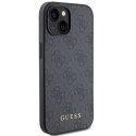 Guess GUHCP15SG4GFGR iPhone 15 6.1" szary/grey hard case 4G Metal Gold Logo