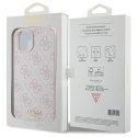 Guess GUHCP15SG4GFPI iPhone 15 6.1" różowy/pink hard case 4G Metal Gold Logo