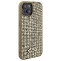 Guess GUHCP15SPMSDGSD iPhone 15 6.1" złoty/gold hardcase Disco Metal Script