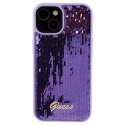 Guess GUHCP15SPSFDGSU iPhone 15 6.1" fioletowy/purple hardcase Sequin Script Metal