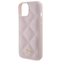 Guess GUHCP15SPSQSQSP iPhone 15 6.1" różowy/pink hardcase Quilted Metal Logo