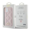 Guess GUHCP15SPSQSQSP iPhone 15 6.1" różowy/pink hardcase Quilted Metal Logo