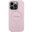 Guess GUHMP15LPSAHMCP iPhone 15 Pro 6.1" różowy/pink hardcase Saffiano MagSafe