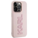 Karl Lagerfeld KLHCP15L3DMBKCP iPhone 15 Pro 6.1" różowy/pink hardcase 3D Rubber Glitter Logo