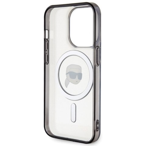 Karl Lagerfeld KLHMP15LHKHNOTK iPhone 15 Pro 6.1" transparent hardcase IML Karl`s Head MagSafe