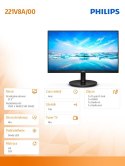 Monitor 21.5 cali 221V8A VA HDMI Głośniki