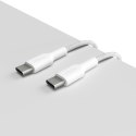 PURO Fabric - Kabel w oplocie heavy duty USB-C do USB-C 1,2m (biały)