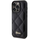 Guess GUHCP15LPSQSQSK iPhone 15 Pro 6.1" czarny/black hardcase Quilted Metal Logo