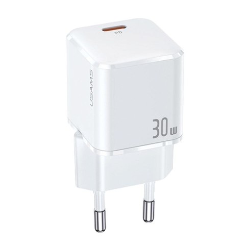 Ładowarka sieciowa Usams T45 mini 30W 1xUSB-C PD 3.0 bez kabla - biała