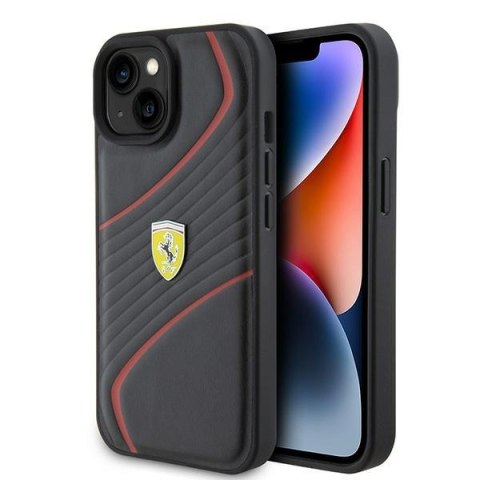 Ferrari FEHCP15SPTWK iPhone 15 6.1" czarny/black hardcase Twist Metal Logo