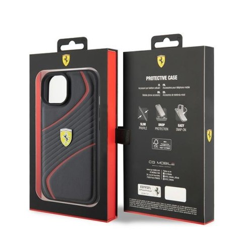 Ferrari FEHCP15SPTWK iPhone 15 6.1" czarny/black hardcase Twist Metal Logo