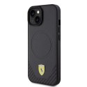 Ferrari FEHMP15SPTEK iPhone 15 6.1" czarny/black hardcase Carbon Metal Logo MagSafe