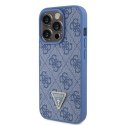Guess GUHCP15LP4TDPB iPhone 15 Pro 6.1" niebieski/blue hardcase Leather 4G Triangle Strass