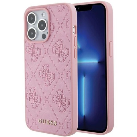 Guess GUHCP15XP4EPMP iPhone 15 Pro Max 6.7" różowy/pink hardcase Leather 4G Stamped