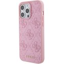 Guess GUHCP15XP4EPMP iPhone 15 Pro Max 6.7" różowy/pink hardcase Leather 4G Stamped