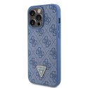 Guess GUHCP15XP4TDPB iPhone 15 Pro Max 6.7" niebieski/blue hardcase Leather 4G Triangle Strass