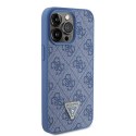 Guess GUHCP15XP4TDPB iPhone 15 Pro Max 6.7" niebieski/blue hardcase Leather 4G Triangle Strass