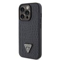 Guess GUHCP15LPCRTHCK iPhone 15 Pro 6.1" czarny/black hardcase Croco Triangle Metal Logo