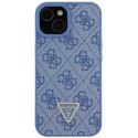 Guess GUHCP15SP4TDPB iPhone 15 6.1" niebieski/blue hardcase Leather 4G Triangle Strass