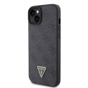 Guess GUHCP15SP4TDPK iPhone 15 6.1" czarny/black hardcase Leather 4G Diamond Triangle