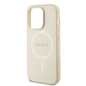 Guess GUHMP15LPSAHMCB iPhone 15 Pro 6.1" złoty/gold hardcase Saffiano MagSafe