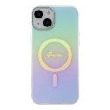 Guess GUHMP15MHITSQ iPhone 15 Plus 6.7" turkusowy/turquoise hardcase IML Iridescent MagSafe