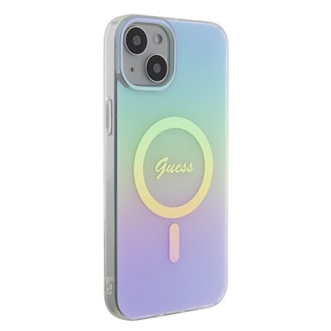 Guess GUHMP15MHITSQ iPhone 15 Plus 6.7" turkusowy/turquoise hardcase IML Iridescent MagSafe