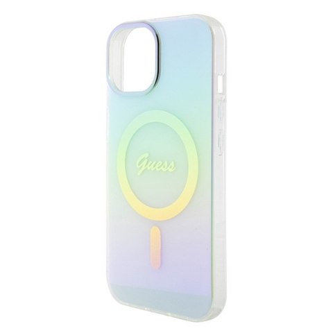 Guess GUHMP15SHITSQ iPhone 15 6.1" turkusowy/turquoise hardcase IML Iridescent MagSafe