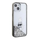 Karl Lagerfeld KLHCP15SLKCNSK iPhone 15 6.1" transparent hardcase Liquid Glitter Choupette