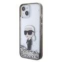 Karl Lagerfeld KLHCP15SLKKNSK iPhone 15 6.1" transparent hardcase Liquid Glitter Ikonik