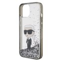 Karl Lagerfeld KLHCP15SLKKNSK iPhone 15 6.1" transparent hardcase Liquid Glitter Ikonik