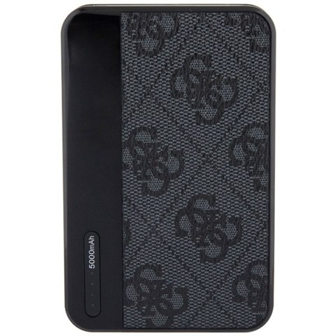 Guess Powerbank 15W GUPB5LP4GEGK 5000mAh czarny/black 4G Leather Metal Logo