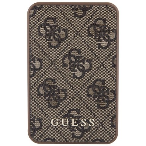 Guess Powerbank 15W GUPB5LP4GEGW 5000mAh brązowy/brown 4G Leather Metal Logo