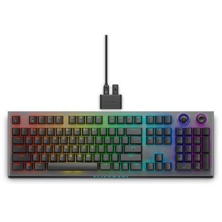 Dell | Alienware Tri-Mode AW920K | Bezprzewodowa Klawiatura Gamingowa | Podświetlenie RGB LED | US | Bezprzewodowa | Czarny | Bl