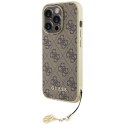 Guess GUHCP15LGF4GBR iPhone 15 Pro 6.1" brązowy/brown hardcase 4G Charms Collection